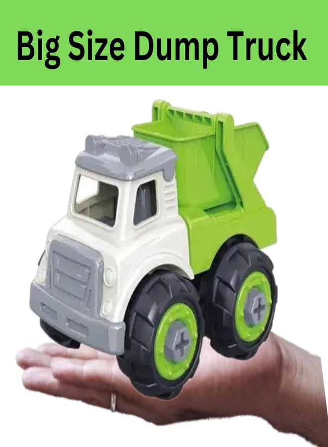 FUN FRY Unbreakable Assembly Toys for Kids, Children's Green DIY Big Size Truck Vehicle Toy Assembly kit Truck Building kit Unbreakable Engineer Vehicle (3-6 Years) Green - Image 4